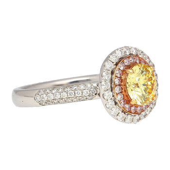 GIA Certified 1.01 Carat Round Cut Fancy Yellow Diamond Ring – Assay Jewelers