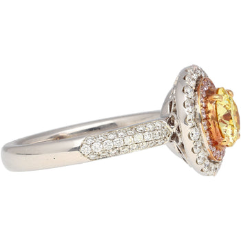 GIA Certified 1.01 Carat Round Cut Fancy Yellow Diamond Ring – Assay Jewelers