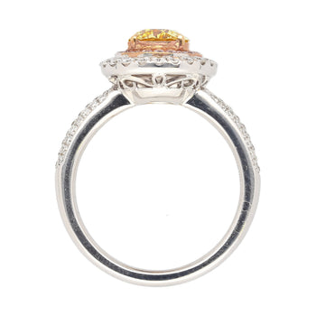 GIA Certified 1.01 Carat Round Cut Fancy Yellow Diamond Ring – Assay Jewelers