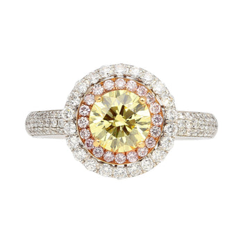 GIA Certified 1.01 Carat Round Cut Fancy Yellow Diamond Ring – Assay Jewelers