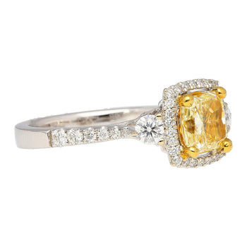GIA Certified 1.24 Carat Radiant Cut Yellow (Y-Z) Diamond Engagement Ring in 18K White Gold – Assay Jewelers