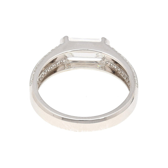 GIA Certified 1.33 Carat Emerald Cut D/VVS2 Diamond East West Band Ring