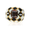 GIA Certified 1.38 Carat Fancy Orangy Brown Diamond Enamel 18K Gold Dome Ring