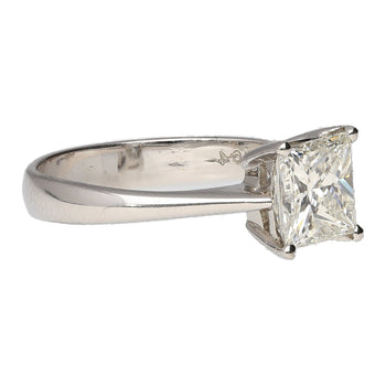 GIA Certified 1.64 Carat Princess Cut Diamond In Tiffany Setting 18K White Gold Ring – Assay Jewelers