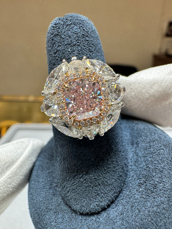 GIA Certified 1.69 Carat Fancy Pink Diamond Engagement Ring