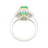 GIA Certified 1.76 carat Minor Oil Oval Colombian Emerald & Diamond Halo Ring in 18K