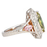 GIA Certified 1.92 carat Brownish Greenish Yellow Marquise Cut Diamond Ring