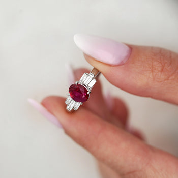 GIA Certified 2 Carat Burma Ruby Pigeon Blood and Diamond Platinum Art Deco Ring – Assay Jewelers