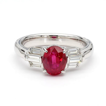 GIA Certified 2 Carat Burma Ruby Pigeon Blood and Diamond Platinum Art Deco Ring – Assay Jewelers