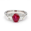 GIA Certified 2 Carat Pigeon Blood Burma Ruby Platinum Ring
