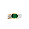 GIA Certified 2.5 Carat Oval Cut Tsavorite and Diamond Overpass Crossover Ring | Signed Richard Krementz