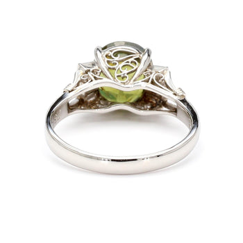 GIA Certified 2.62 Carat Oval Green Alexandrite & Diamond Platinum Vintage Ring – Assay Jewelers