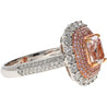 GIA Certified 2.69ct Fancy Orangy Pink Diamond Halo Ring