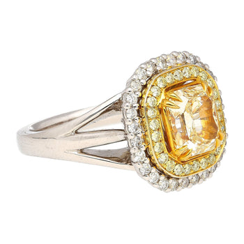 GIA Certified 2.79 Carat Fancy Light Yellow Radiant Cut Diamond 18K Gold Ring – Assay Jewelers