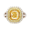 GIA Certified 2.79 Carat Fancy Light Yellow Radiant Cut Diamond 18K Gold Ring