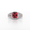 GIA Certified 3 Carat No Heat Red Spinel & Diamond Cocktail Platinum Ring