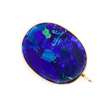 GIA Certified 35 Carat Marcus & Co Australian Black Opal in 18K Gold Pendant – Assay Jewelers