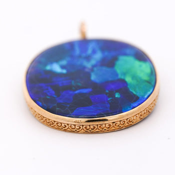 GIA Certified 35 Carat Marcus & Co Australian Black Opal in 18K Gold Pendant – Assay Jewelers