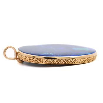 GIA Certified 35 Carat Marcus & Co Australian Black Opal in 18K Gold Pendant – Assay Jewelers