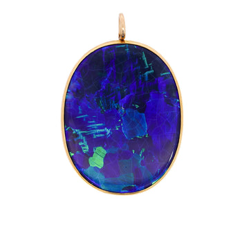GIA Certified 35 Carat Marcus & Co Australian Black Opal in 18K Gold Pendant – Assay Jewelers