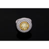 GIA Certified 3.3 Carat Fancy Intense Yellow Flawless Round Diamond Ring