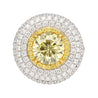 GIA Certified 3.3 Carat Fancy Intense Yellow Flawless Round Diamond Ring