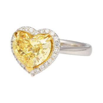 GIA Certified 3.32 Carat Fancy Intense Yellow Heart Cut Diamond Engagement Ring – Assay Jewelers