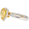 GIA Certified 3.32 Carat Fancy Intense Yellow Heart Cut Diamond Engagement Ring