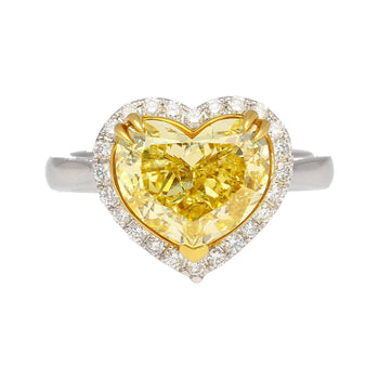 GIA Certified 3.32 Carat Fancy Intense Yellow Heart Cut Diamond Engagement Ring – Assay Jewelers