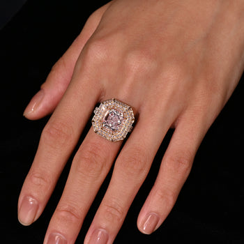 GIA Certified 3.48 Carat Radiant Cut Light Pink Diamond Ring in 18K White Gold – Assay Jewelers