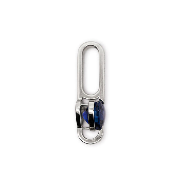 GIA Certified 3.5 Carat Heart Blue Sri Lanka Sapphire Diamond 18K Drop Pendant