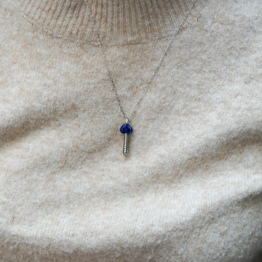 GIA Certified 3.5 Carat Heart Blue Sri Lanka Sapphire Diamond 18K Drop Pendant