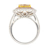 GIA Certified 3.51 Carat Fancy Brownish Yellow Diamond Ring with Pink and White Diamond Halo