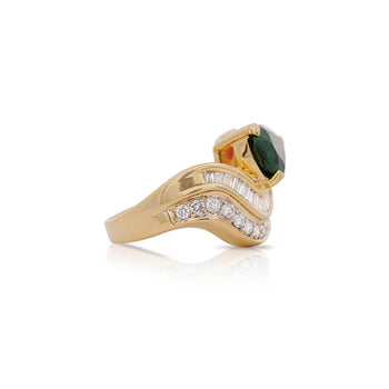 GIA Certified 3.55ct Pear Cut Tsavorite Diamond Cocktail Ring – Assay Jewelers