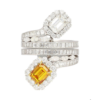 GIA Certified 3.81 Carat Detachable Two-Piece Toi Et Moi Ring in 18K White Gold – Assay Jewelers