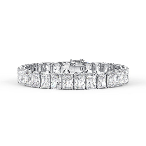 GIA Certified 46 Carat Radiant Cut Lab Grown Diamond Tennis Bracelet