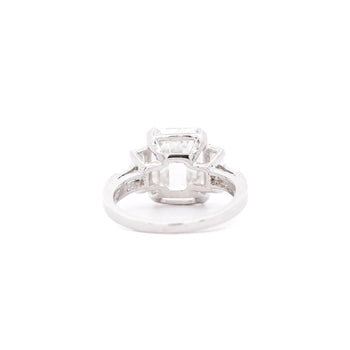 GIA Certified 4.51 Carat Emerald Cut Lab Grown Diamond in Vintage Platinum Ring – Assay Jewelers