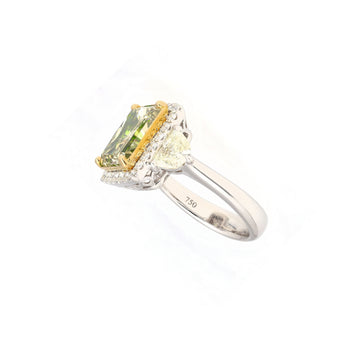 GIA Certified 6.07 Carat Radiant Cut Fancy Brownish Greenish Yellow Diamond Ring – Assay Jewelers