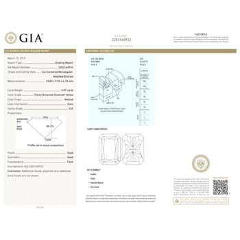 GIA Certified 6.07 Carat Radiant Cut Fancy Brownish Greenish Yellow Diamond Ring – Assay Jewelers