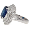 GIA Certified 6.75 Carat Oval Blue Sapphire and Diamond Ballerina Ring