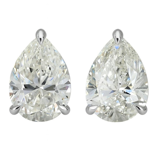 GIA Certified 6.76 Carat Pear Cut Diamond Stud Earrings