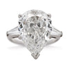 GIA Certified 7.03 Carat Pear Cut F/SI2 Diamond Platinum 3 Stone Ring