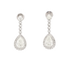 GIA Certified 7.51 Carat Total Pear Cut Diamond Drop Earrings in 18K White Gold