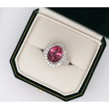 GIA Certified 7.60 Carat No Heat Pink Spinel and Diamond Ring in Platinum – Assay Jewelers