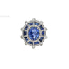 GIA Certified 8.46 Carat No Heat Blue Sapphire & Diamond Art Deco Style Ring