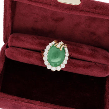 GIA Certified 9 Carat Jadeite Jade Type A and Diamond Halo Ring – Assay Jewelers