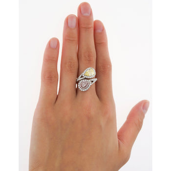 GIA Certified Fancy Intense Yellow & Fancy Light Pink Diamond Toi Et Moi Ring in 18K White Gold – Assay Jewelers