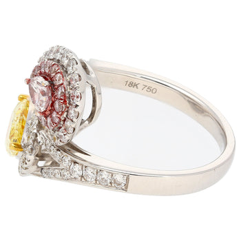 GIA Certified Fancy Intense Yellow & Fancy Light Pink Diamond Toi Et Moi Ring in 18K White Gold – Assay Jewelers