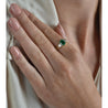 GIA Certified Minor Oil Zambian Emerald & Trillion Diamond 3-Stone Ring in 18K