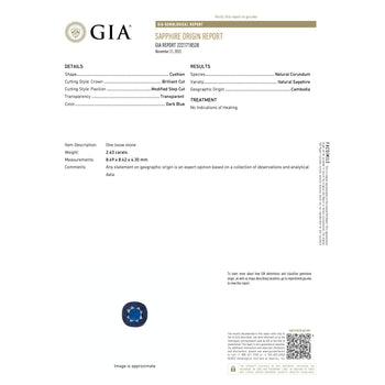GIA Certified No Heat Blue Sapphire & Trillion Cut Diamond 3-Stone Engagement Ring – Assay Jewelers